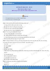 Đề thi giữa kì 2 Lịch sử và Địa lí 8 - Đề số 2